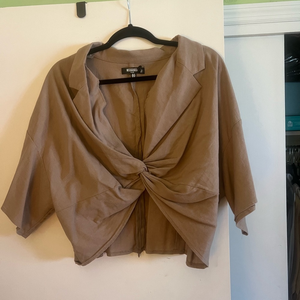 Plus size brown crop top